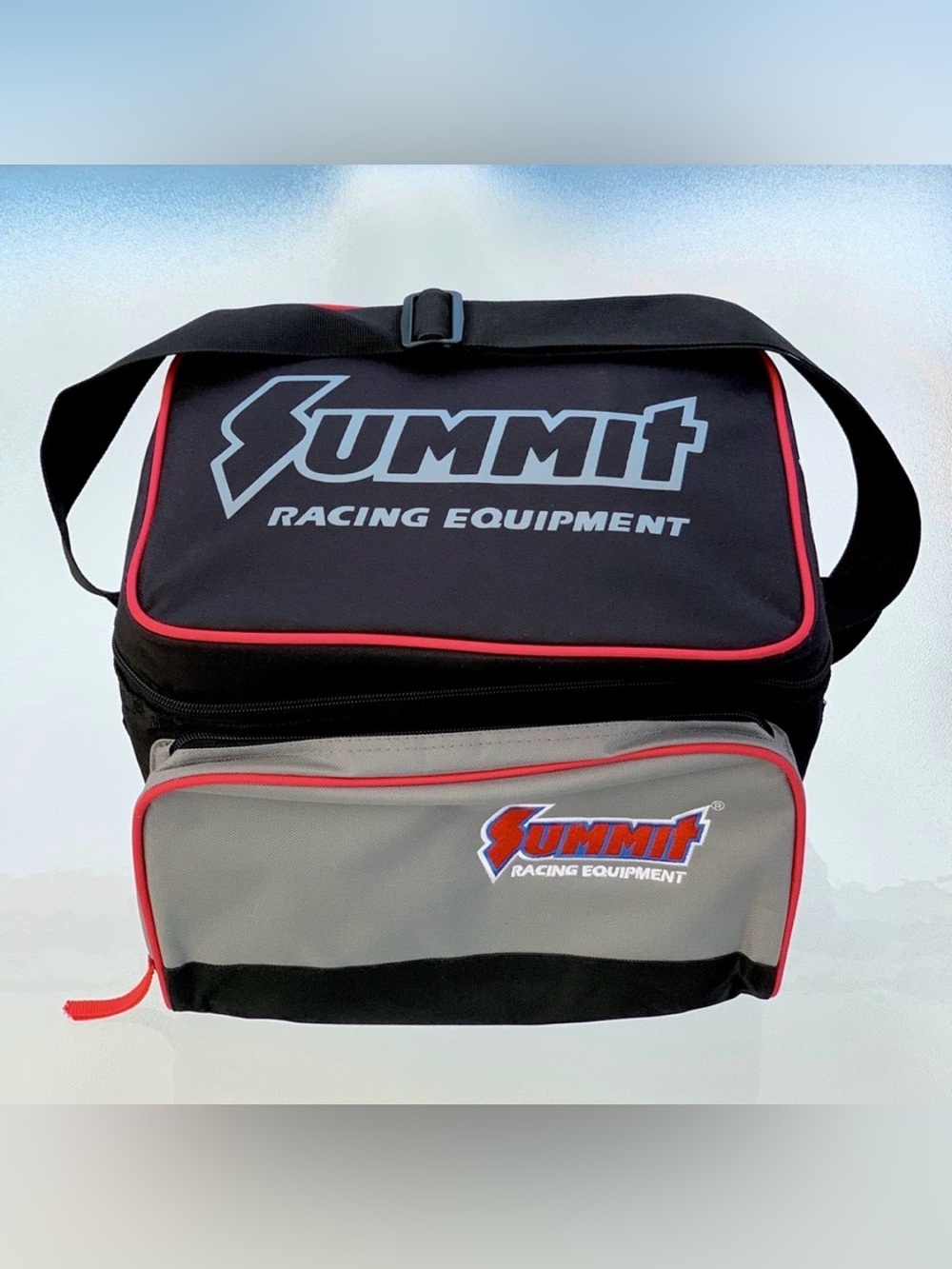 Summit Racing Black, Gray and Red Soft-Sided Insulated Cooler Bag/Lunch Box